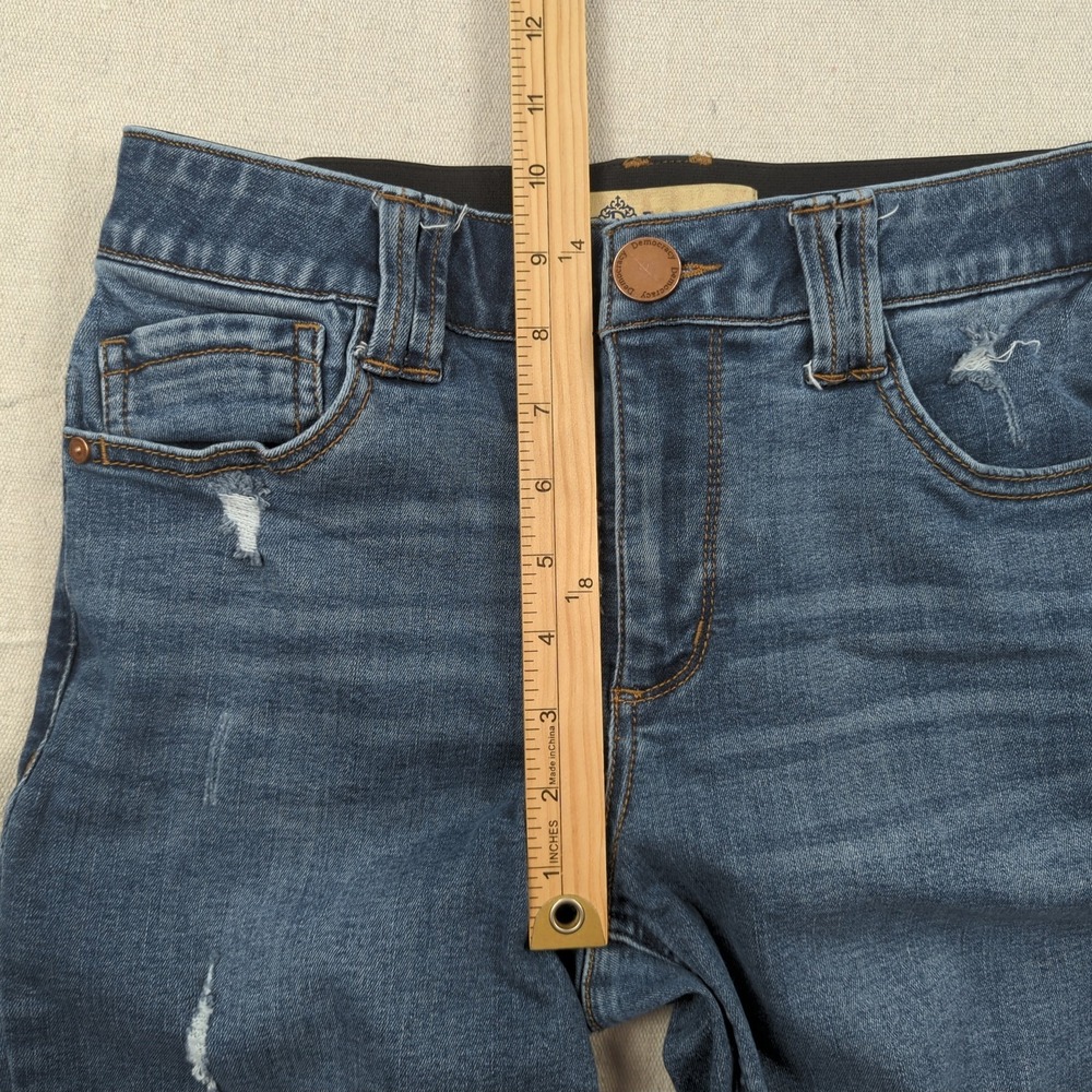 Democracy Women's Boot Cut Jeans in Dark Blue Denim with a cool frayed hem - Picture 8 of 15